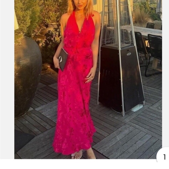 Zara JACQUARD MIDI DRESS BOW - FUCHSIA - Picture 10 of 12